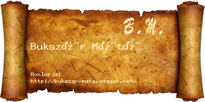 Bukszár Máté névjegykártya