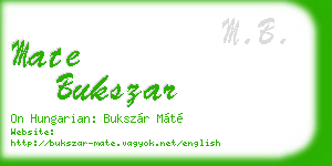 mate bukszar business card